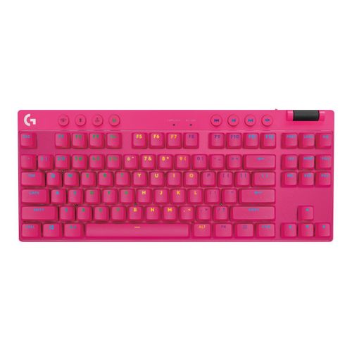 Logitech G PRO X TKL - Clavier - backlit - sans fil - 2.4 GHz, Bluetooth - QWERTY - R.-U. - commutateur : Tactile - rose