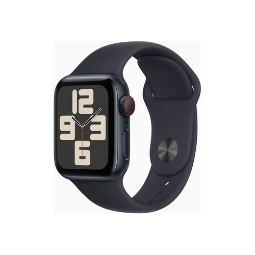 Apple Watch Se (Gps + Cellular) - 2e Génération - 40 Mm - Aluminium Minuit - Montre Intelligente Avec Bracelet Sport - Fluoroélastomère - Minuit - Taille Du Bracelet : M/L - 32 Go - Wi-Fi, Lte...