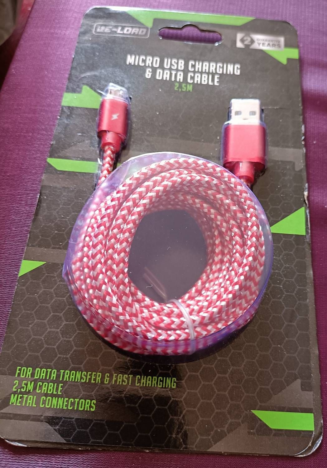 Câble de chargement micro USB 2.5 metre