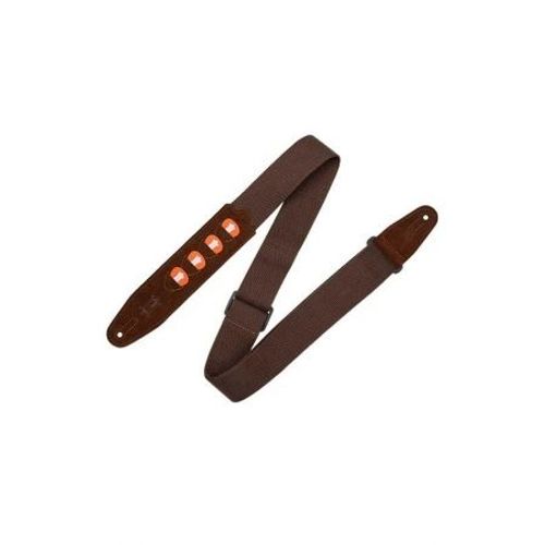 Levy's - Mc2ph-Brn - Sangle Guitare Et Basse Coton Porte Médiators