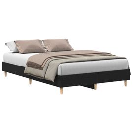 Lit Vidaxl 140x190 Cm En Bois D'ingénierie Chêne Noir