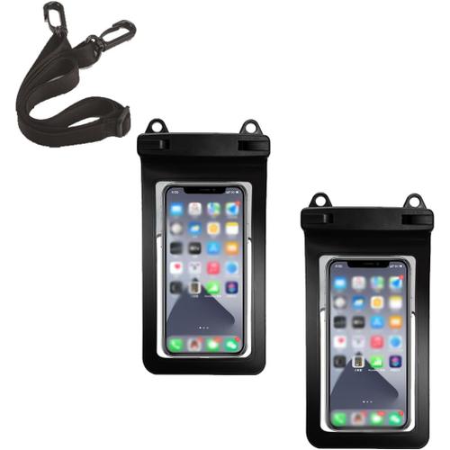 Lot De 2 Coques Étanches Pour Téléphone Portable Sous L'eau Coque Étanche Ipx8 Étanche À La Poussière Compatible Pour Téléphone Portable Jusqu'à 7' Iphone 14 13 12 11 Plus Pro Max