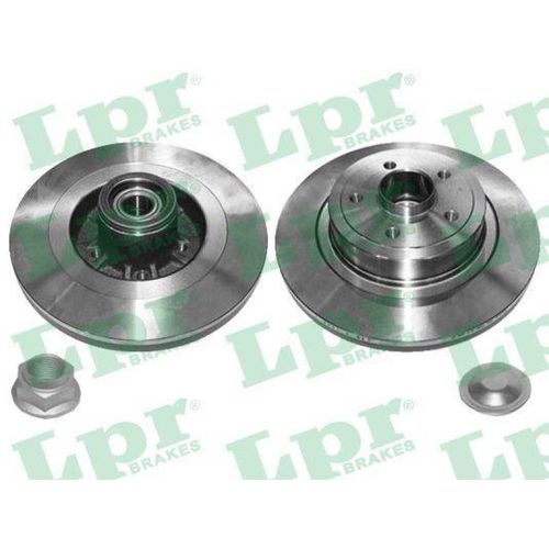 Jeu De Deux Disques De Freins Arrières Pleins Avec Roulement Et Bague Abs - Renault Clio Iii (Br0\1, Cr0\1) 2.0 16v Sport (Cr0n, Cr1p) 02/2006>12/2012