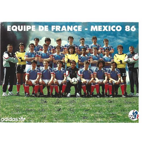 Grande Carte Postale Officielle Fff-Équipe De France Mexico 86