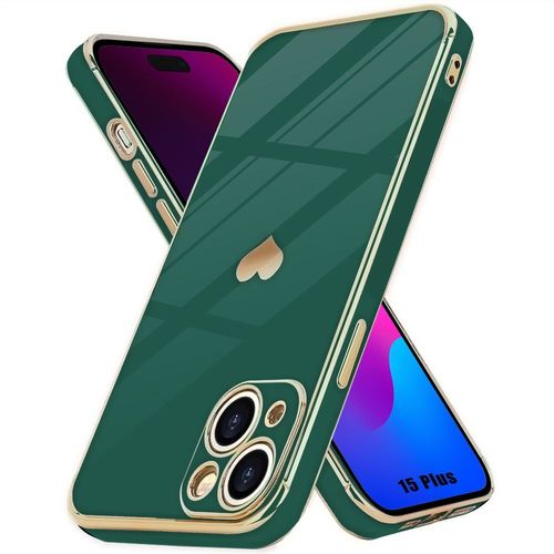 Coque Pour Iphone 15 Plus - Protection Motif Coeur Anti-Rayures Souple Vert Nuit - E.F.Connection