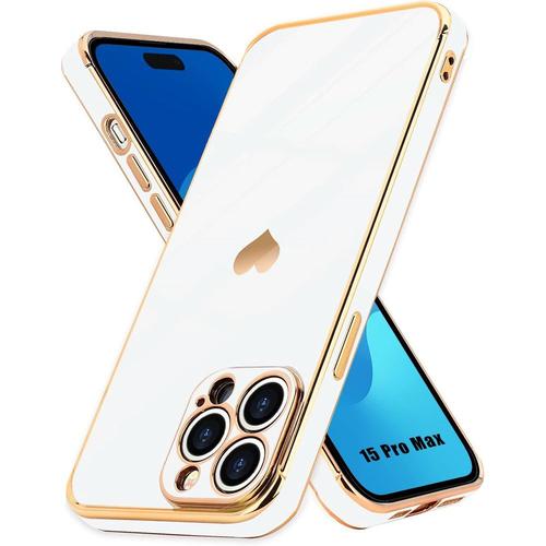 Coque Silicone Pour Iphone 15 Pro Max, Protection Souple Anti-Rayures Blanc - E.F.Connection