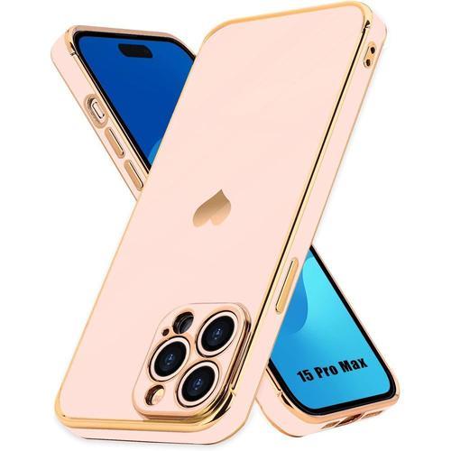 Coque Silicone Pour Iphone 15 Pro Max Avec Motif Coeur Souple Ultra Léger Slim - Rose - E.F.Connection