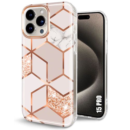 Coque Pour Iphone 15 Pro - Motif Marbre Rose Protection Léger Souple Antichoc - E.F.Connection