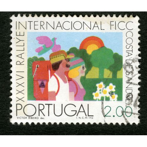 Timbre Oblitéré Portugal, Xxxvi Rallye Internacional Ficc Costa Des Andre, 2.00