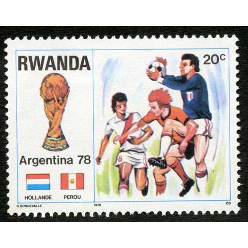 Timbre Non Oblitéré Rwanda, Argentina 78, Hollande Perou, 20c, 1978