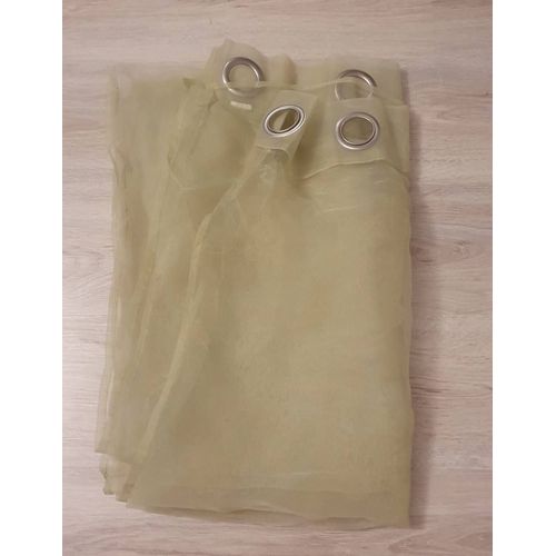 Grand Rideau Voilage Vert Clair Motifs Atmosphera 140 X 240 Cm