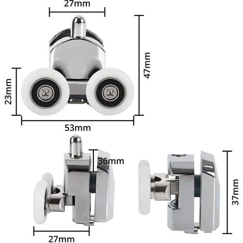 Cokritsm 23mm Roulette Porte De Douche, 4pcs 23mm Roulettes De Porte De
