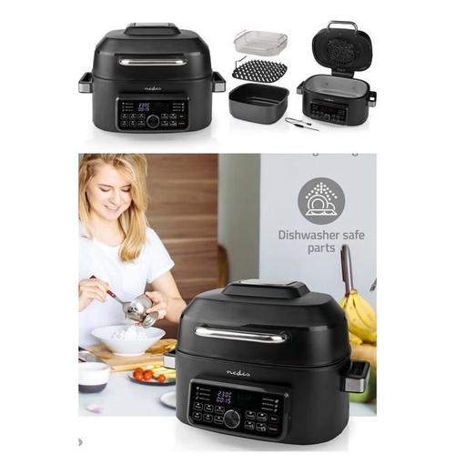 Friteuse + Grill 6L numérique 1660W multifonctionnelle à air chaud + Minuteur