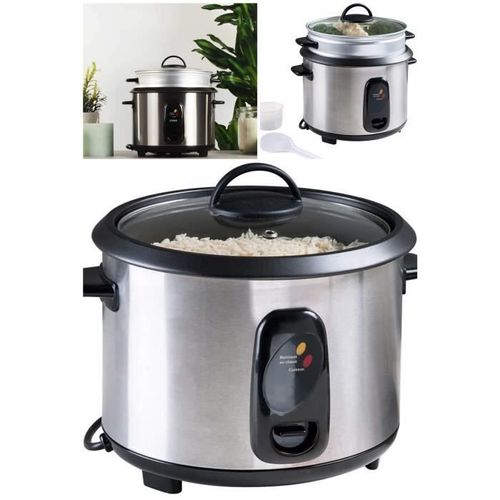 Cuiseur À Riz Et Panier Vapeur En Inox Capacité 1.8l Avec Couvercle Transparent Avec Évaporateur