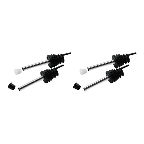 Fackelmann 9901050 Lot De 4 Becs Verseurs, Bec Verseur, Bouchon Bec Verseur, Verseur Pour Bouteille, Plastique, Acier Inoxydable, Noir, 10 Cm