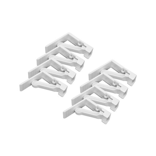 Fackelmann 9921750 Lot De 8 Pinces À Nappe Avec Ressort, Pince Nappe Extérieure, Pince Nappe Ajustable, Plastique, Blanc, 5,5 Cm