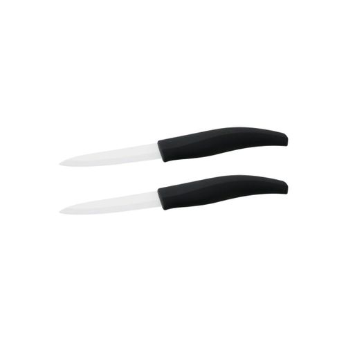 Nirosta 9920950 Lot De 2 Couteaux D'office Lame En Céramique, Couteau D'office, Couteau En Céramique, Couteau De Cuisine Professionnel, Céramique, Plastique, 18 Cm