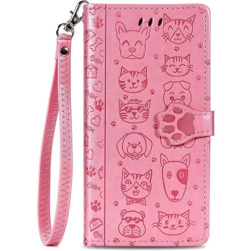 Verg Coque Cuir Pour Samsung Galaxy J5 2016 - Animal Mignon Portefeuille Étui À Rabat Avec Porte Carte Longe Béquille Magnet Folio Housse Cover Pour Samsung Galaxy J5 2016 [Mg] -Rose