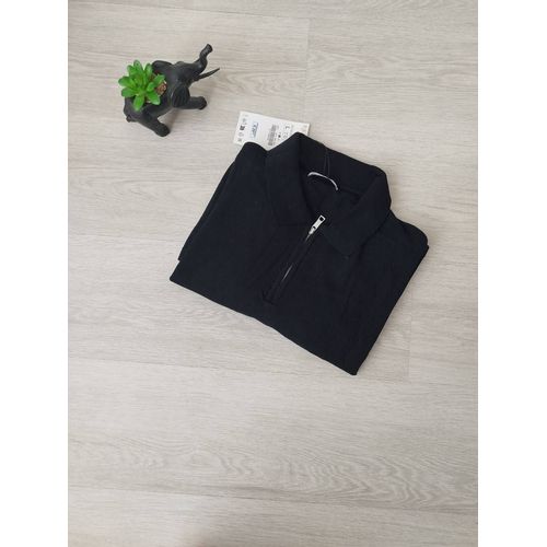 Zara - Polo À Col Zippé - Noir - Homme - Taille L