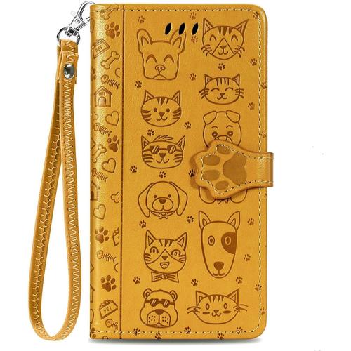 Verg Coque Cuir Pour Samsung Galaxy J3 2016 - Animal Mignon Portefeuille Étui À Rabat Avec Porte Carte Longe Béquille Magnet Folio Housse Cover Pour Samsung Galaxy J3 2016 [Mg] -Gris