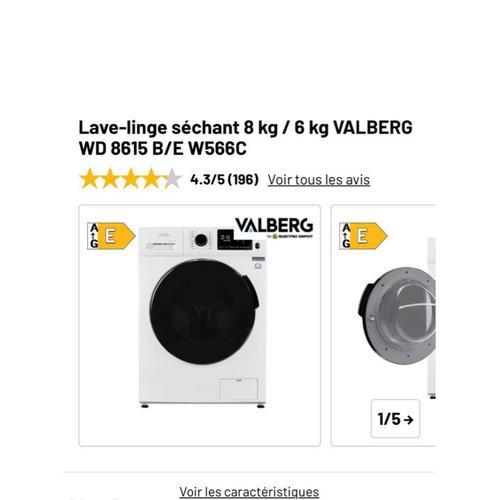 Lave-linge séchant 8 kg / 6 kg VALBERG WD 8615 B/E W566C