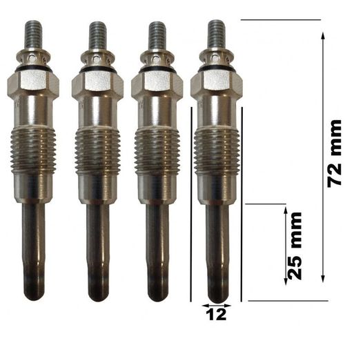 Lot De 4 Bougies De Préchauffage - Renault Master I Autobus\Autocar (T__) 28-35 2.4 D 08/1980>08/1989
