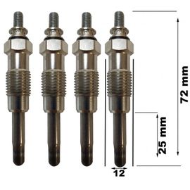 Lot De 4 Bougies De Préchauffage - Renault Trafic Fourgon (T_, P_, V_) 2.1 D 06/1994>10/1997