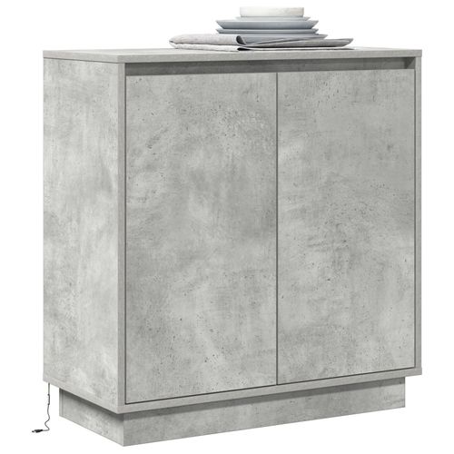 Buffet Vidaxl Avec Led Gris Béton 71x34,5x75 Cm En Bois D'ingénierie