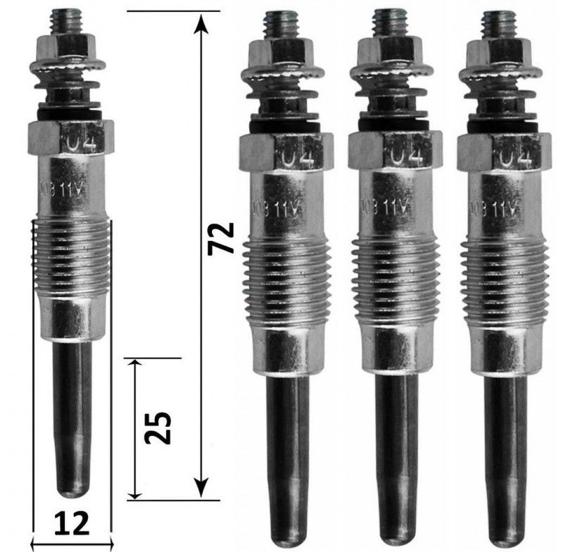Lot De 4 Bougies De Préchauffage - Renault Master I Autobus\Autocar (T__) 2.4 D 09/1986>10/1989