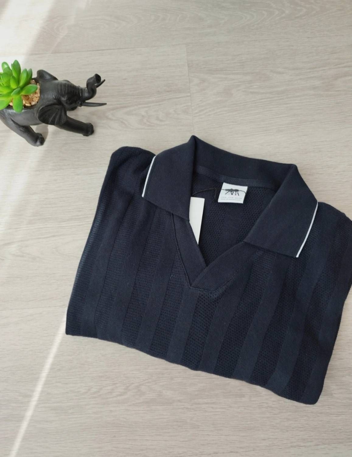 Polo Pour Homme, Zara Taille M, Couleur Bleu Marine,Neuf Avec Étiquette