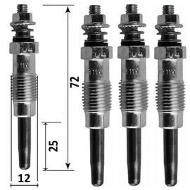 Lot De 4 Bougies De Préchauffage - Renault Trafic Fourgon (T_, P_, V_) 2.1 D 05/1986>02/1989