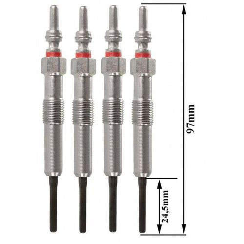 Lot De 4 Bougies De Préchauffage - Renault Kangoo \ Grand Kangoo Ii (Kw0\1_) 1.5 Dci 75 (Kw07, Kw10, Kw04) À Part. 11/2012