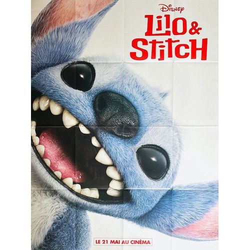 Lilo &/Et Stitch - Véritable Pre-Affiche De Cinéma Pliée - Format 120x160 Cm - De Dean Fleischer Camp Avec Les Voix De Emmanuel Garijo, Chris Sanders, Maia Kealoha - 2025