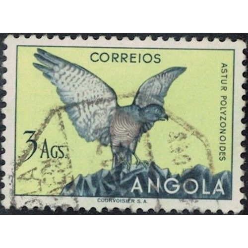 Angola 1951 Oblitéré Oiseau Rapace Astur Polyzonoides Y&T Ao 337 Su