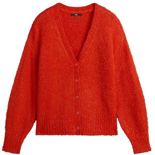 Women's Valerie Boucle Cardigan Pull Taille M, Rouge