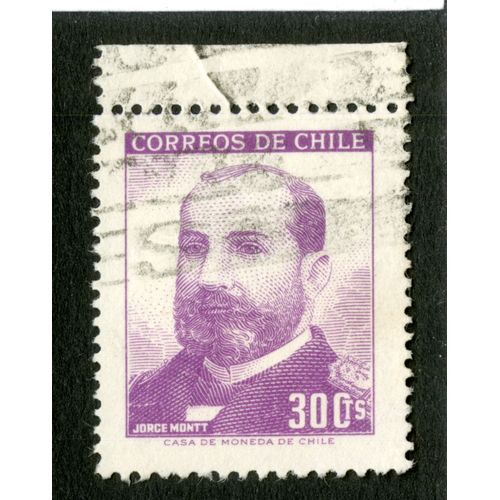 Timbre Oblitéré Correos De Chile, Jorge Montt, 300 Ts