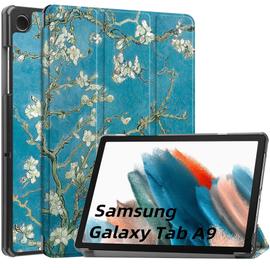 Coque Tablette pour Samsung Galaxy Tab A9 11 Pouces Résistant aux  Chutes,Étui pour Samsung Galaxy Tab A9 11 Pouces Housse En Cuir Pu avec  Support a Trois Volets et Fonction D'hibernation,Bleu Foncé