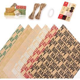 6 PCS Papier Cadeau Set avec Ruban et Étiquette,Papier Cadeau