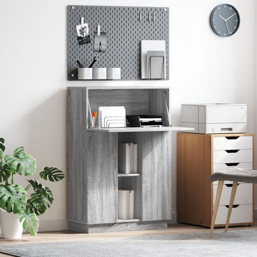 Vidaxl Bureau D'écriture Gris Sonoma Gris Bois D'ingénierie Grand