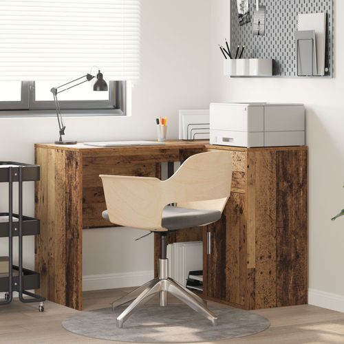 Vidaxl Bureau D'angle En Vieux Bois 102x88x75 Cm En Bois D'ingénierie