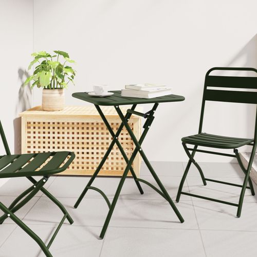 Table De Jardin Pliante Vidaxl Vert Foncé 55x55x73 Cm Acier