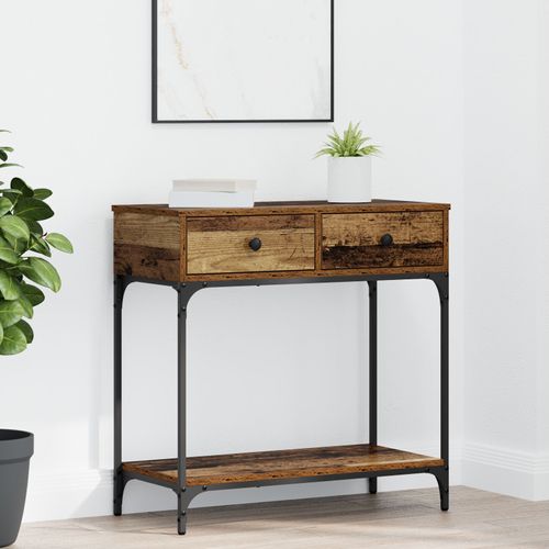 Vidaxl Table Console Bois Ancien 75x34.5x75 Cm Bois D'ingénierie