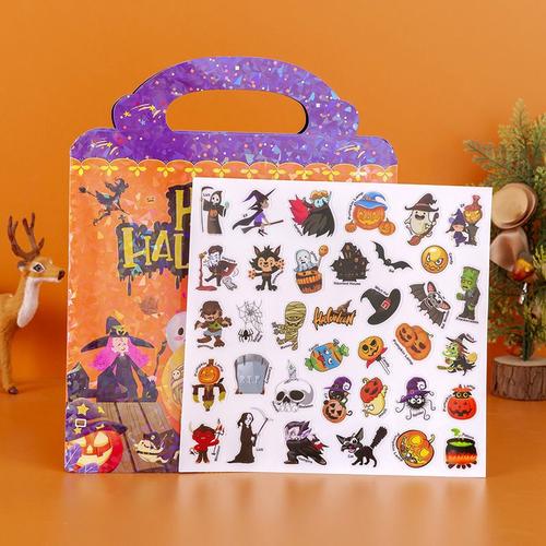 Livre D'autocollants D'halloween Imperméables Réutilisables Pour Enfants,Garçon De 3 À 6 Ans,Fille,Cadeaux Halloween(B)