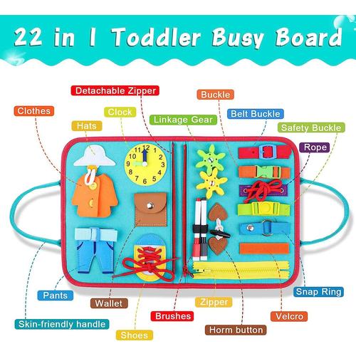 Busy Board Montessori Jouet pour Enfant 2 Ans, Planche Montessori Jouet  pour Fille de 3 Ans, Tableau Sensoriel d'Activités Apprendre Compétences de  Vie Jouet Éducatifs pour Enfant 2 3 4 Ans