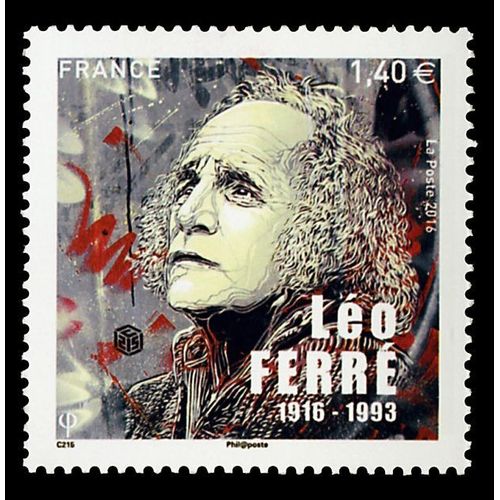 Léo Ferré Poète Et Musicien Année 2016 N° 5080 Yvert Et Tellier Luxe