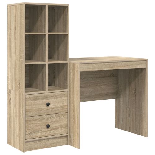Bureau Vidaxl Avec Rangement En Chêne Sonoma En Bois D'ingénierie, Bureau Vidaxl Chêne Sonoma 80x50x76 Cm Bois D'ingénierie