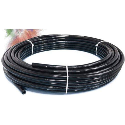 SUPERFOG - Rouleau de 50 mètres de tuyau en polyamide 1/4. Haute résistance. Pression de rupture 140 Bar. Couleur noire.