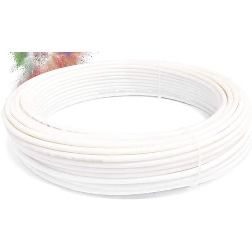 SUPERFOG - Rouleau de 100 mètres de tuyau en polyamide. Taille 1/4. Haute résistance. Pression de rupture 140 Bar. Couleur blanche.
