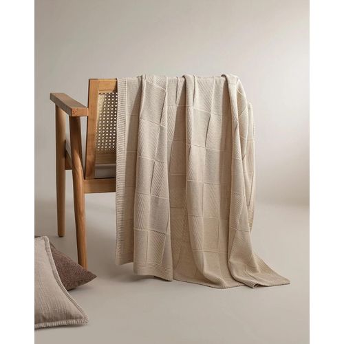 Couverture Tv En Tricot Perret - Beige