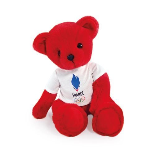Peluche Doudou Et Compagnie Ours Équipe De France Rouge
